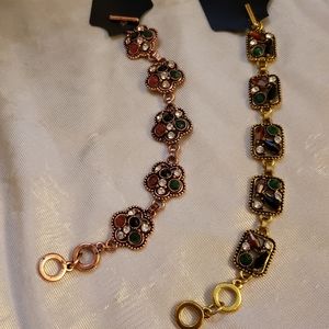 toggle-clasp-chain embroidery bracelet set…